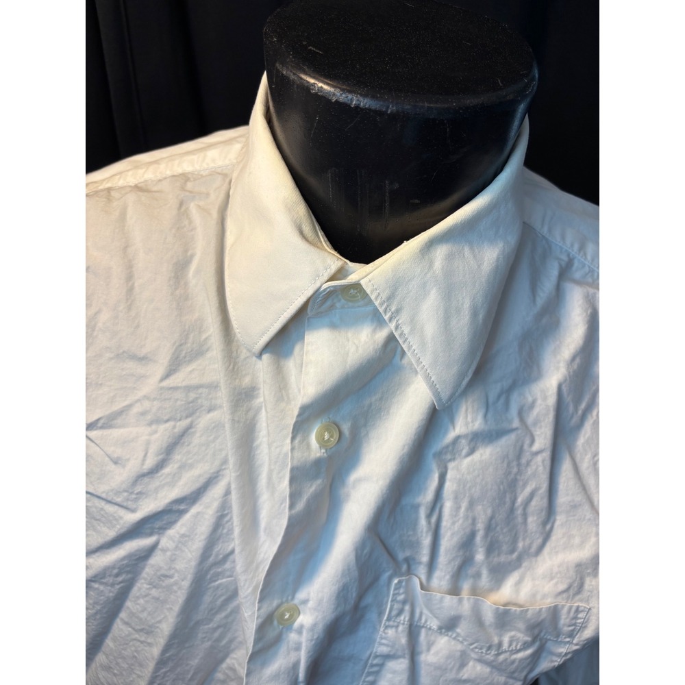 Merona Mens White Long Sleeve‎ Button Down Dress Shirt Size L 16-16.5